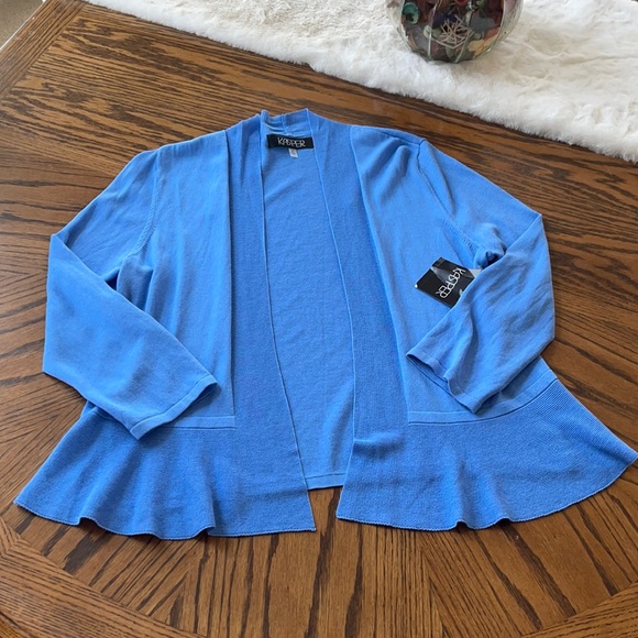 KASPER | Blue Horizon Open Front Cardigan - Picture 2 of 10